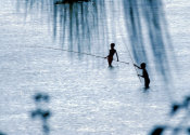 Wilcommen, No. 0155 Two Young Fisherman in the Lagoon